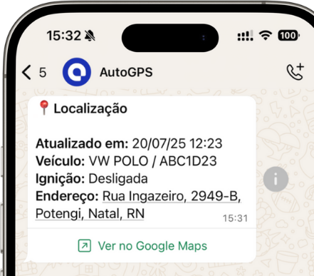 Tela do WhatsApp recebendo resposta